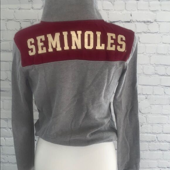 🏈 PINK Victoria’s Secret Florida State Cropped 1/4 Zip Sweatshirt - Size XS - - Picture 4 of 5